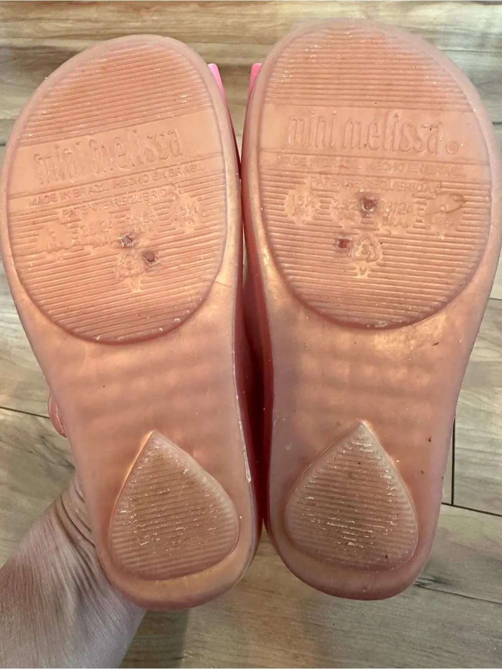 Mini Melissa Girls Pink Jelly Bow Mary Jane Shoes Size 9 Toddler